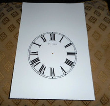 New Seth Thomas Steeple Clock Dial Face paper card 5" Minute Track MATTE white