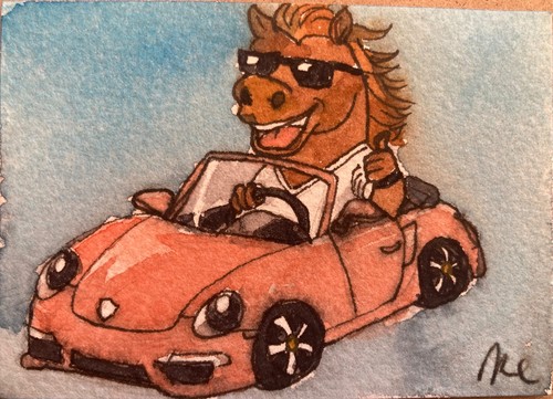 Aceo original watercolour - aceo,