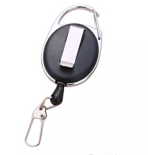 Retractable Key Chain  ID Card Fob Belt Clip Lanyard Extendable 