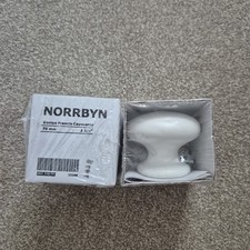 IKEA Norrbyn Door Knobs x2 Francis Cayouette 70mm White Brand New Retired