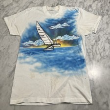 Artist Airbrush Hobie Catamaran Sunset Kona HI T Shirt Size 38 Single Stitch