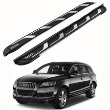 FOR AUDI Q7 2015-2023 4MG 4MB SUV SIDE STEPS BAR RUNNING BOARDS BLACK ALUMINIUM