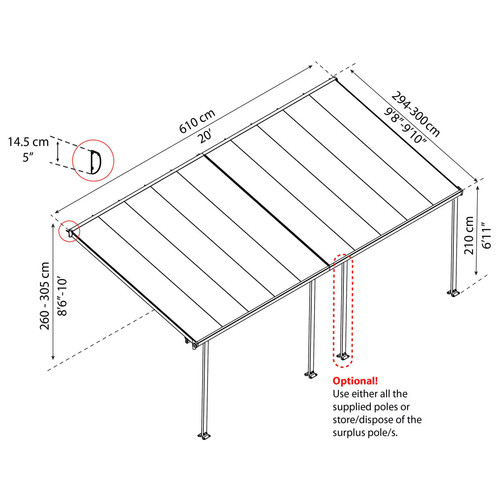 Patio veranda cover - cover, grey