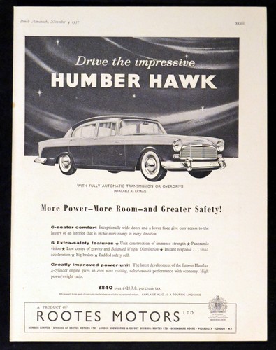 Humber hawk 1957 rootes - humber,