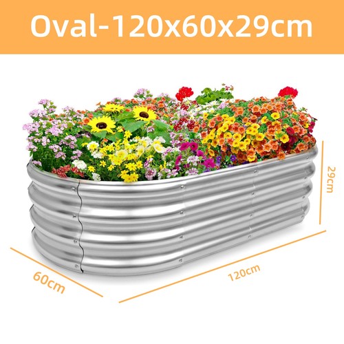Galvanised steel raised garden - galvanised,