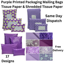 Purple Tissue Paper Coloured  ,Mailing Bags & Shredded Printed & Plain Packaging