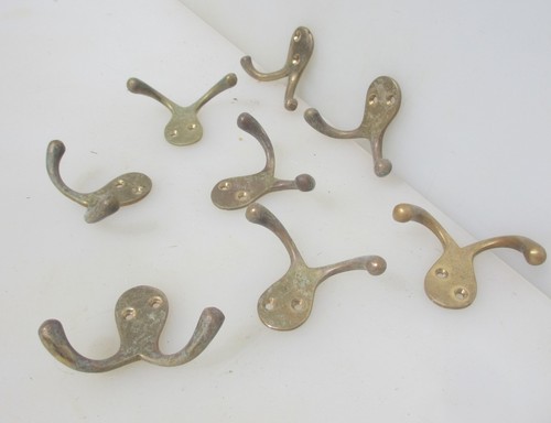 Vintage brass coat hook - coat,