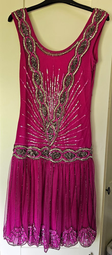 Frock frill pink silver - frill, pink/silver