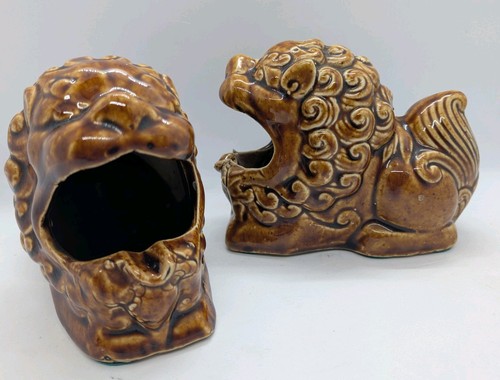 Pair vintage ceramic foo - vintage,