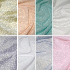 Polycotton Fabric White Floral