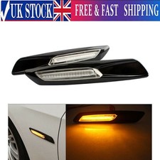 Amber LED Side Marker Lights For BMW 1 3 5 Series Pair Black UK