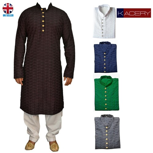 Mens black chicken kurta - mens,