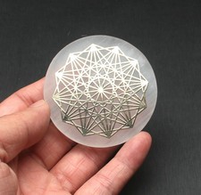 1Pc Natural selenite slice Reiki Gemstone palm Crystal Quartz Healing Decorate