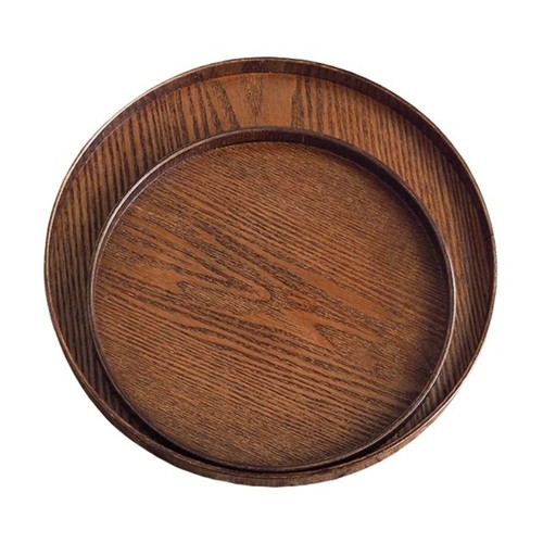 Wooden serving tray round tea - wooden,