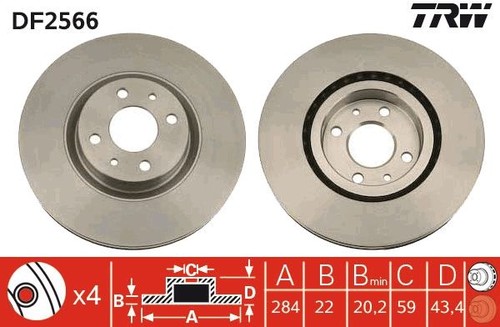 Brake disc trw - disc, df2566