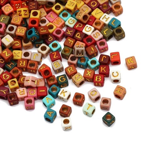 400 pcs 6mm mixed letter - 6*6mm,