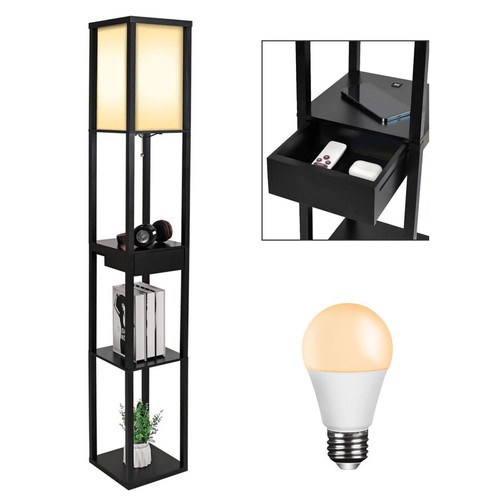 Wooden floor lamp tier - wooden, 3-tier