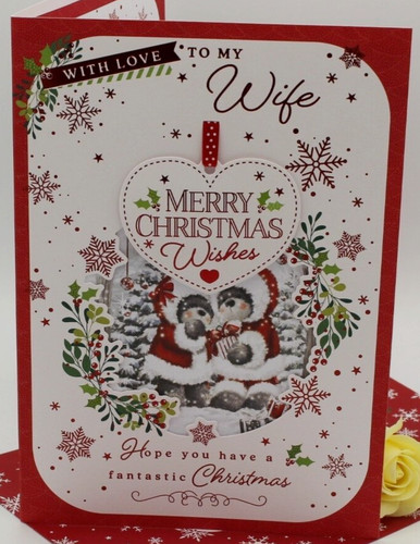 Large wife christmas card - wife,