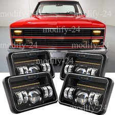 4PCS 4x6" LED Headlights DOT Hi/Lo Beam DRL Fit Chevy C10 Pickup truck 1980-1986