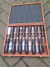 Set Of 12 carving Chisels In Wooden Presentation Box