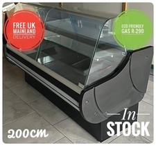 NEW 200cm(6.6 feet)*Serve Over Counter Display Fridge BLACK 4921 £2350+VAT EGIDA