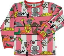 Scandi SMAFOLK Danish organic cotton top size 86/92 1-2 years pink ZOO