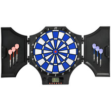 Electronic Professional LCD Dart Board Set with Cabinet 31 Games for 8 Players