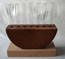 Glass Test Tube Vase in Wooden