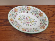 Minton Haddon Hall Green Oval Serving Bowl 11" 1st