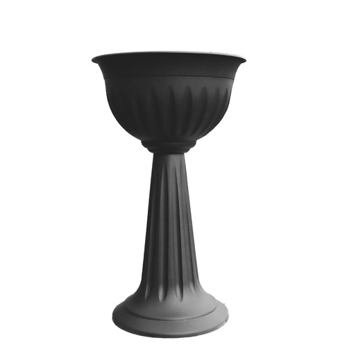 Black urn plant pot outdoor - black,