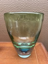 Swedish? art glass vase Hand Blown Glass  Vintage 1970s