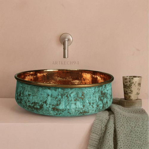 Green patina copper - green,