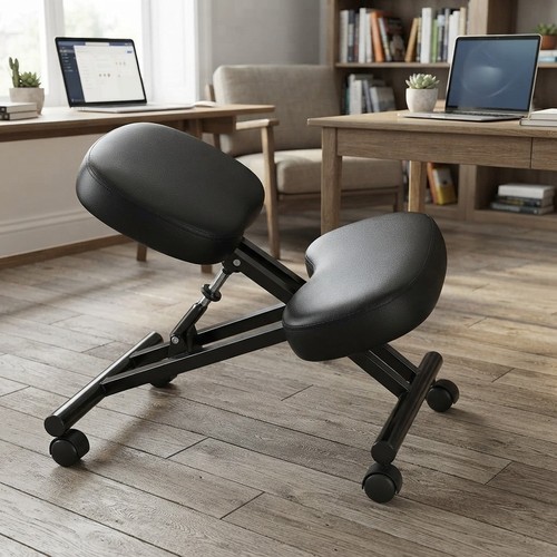 Black ergonomic kneeling - kneeling, chair
