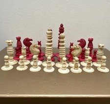 Antique English Bone Chess Set