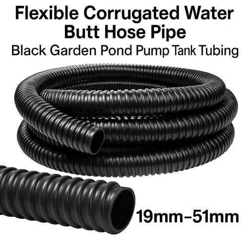 Black corrugated water butt - corrugated,