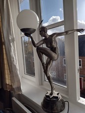 Art Deco Style Lady Lamp With Globe Shade.  Purchased by me in Kensington 1982.