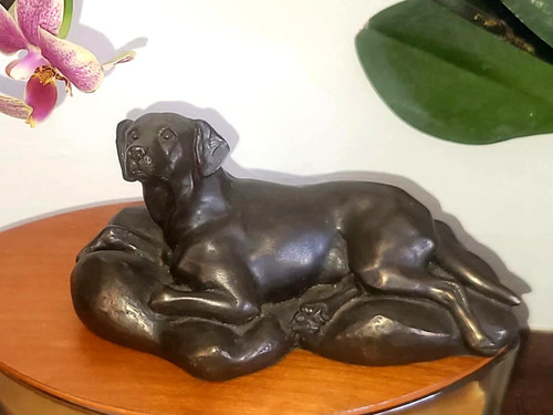 Vintage bronzed labrador dog - labrador,