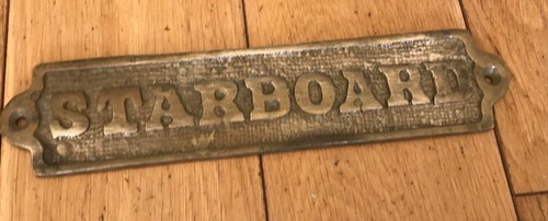Vintage brass boat - vintage, "starboard"