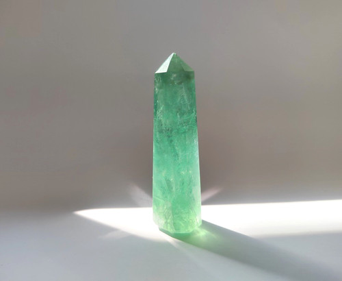 Green fluorite crystal tower - green,