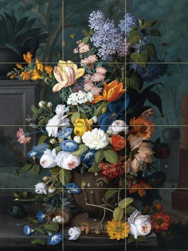 Flowers tile mural kitchen - flowers,