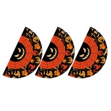  3pcs Halloween Bunting Yard Flags Halloween Fan Flags Halloween Garden Bunting