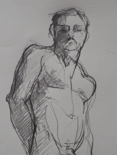 Male nude pencil drawing