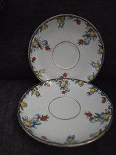 Wetley Bone China Saucers Art Deco Fruits Design 1920s Or 1930s Two Available
