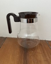 Vintage Pyrex Coffee Jug Pot Brown Plastic Handle Lid Pitcher Glass Jug 1970s