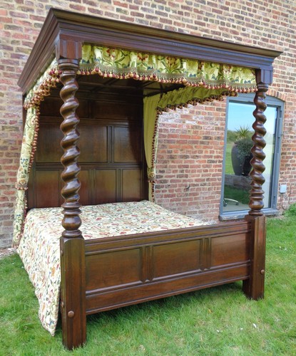 Oak four poster bed - oak, size
