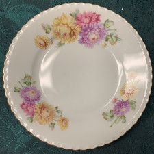 Winterling Bavaria Germany 6" Butter Plate Floral with Gold Scallop Edge