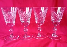 Edinburgh Crystal Embassy Pattern Small Wine Glasses 13cm Tall x4