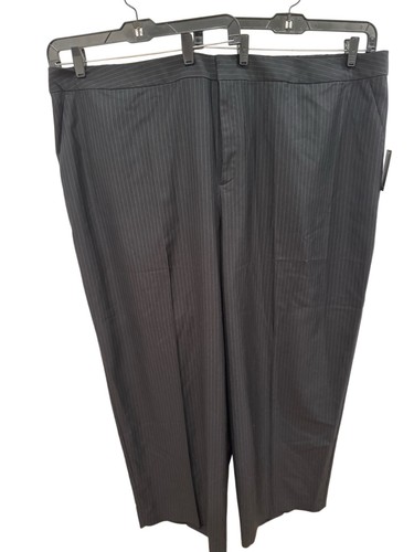 Charcoal pinstripe wide - , leg