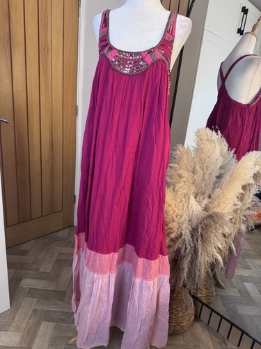 Monsoon fuschia maxi dress
