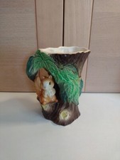 HORNSEA POTTERY SQUIRREL AND TREE TRUNK  JUG VASE MODEL NUMBER 75